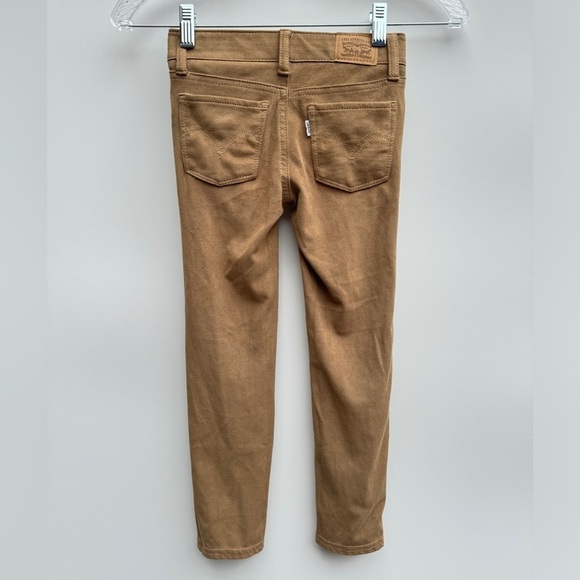 Levi’s 710 Super Skinny Faux Suede Tan Girl’s Pants Size 6 Years - Picture 7 of 14